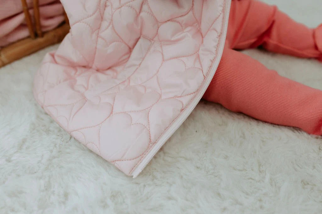 CONFETTI KIDZ QUILTED PUFFER VEST | PINK HEARTS