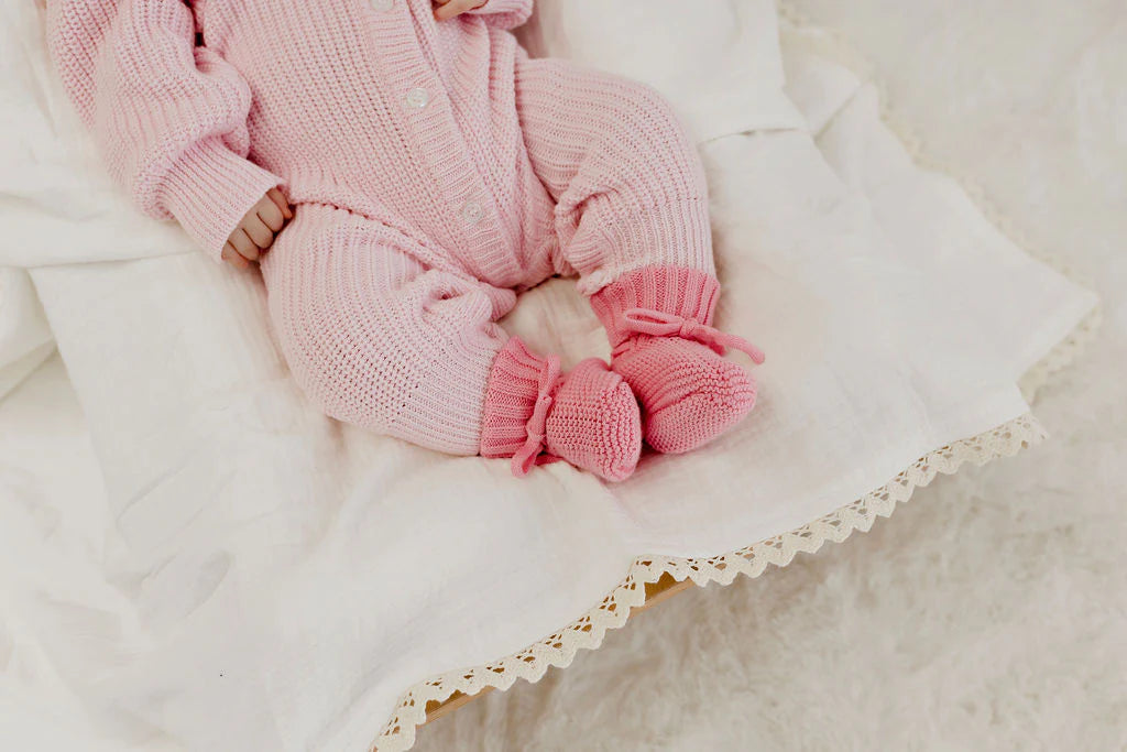 CONFETTI KIDZ KNIT BOOTIES | ROSEWATER