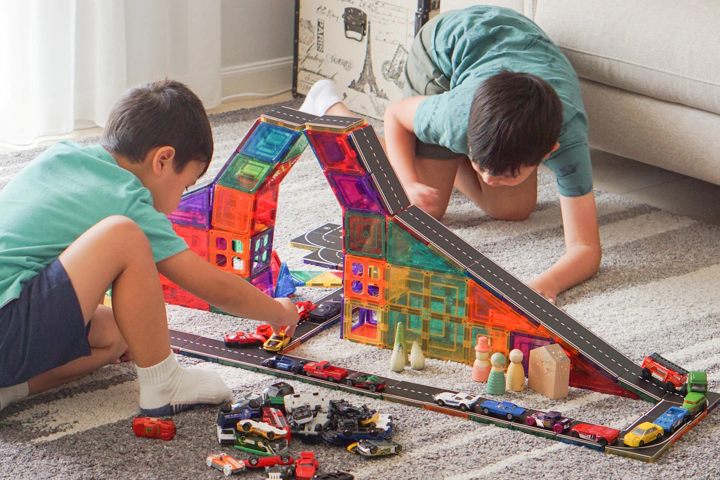 Learn and Grow Magnetic Tile Topper | Road Pack 40 Piece