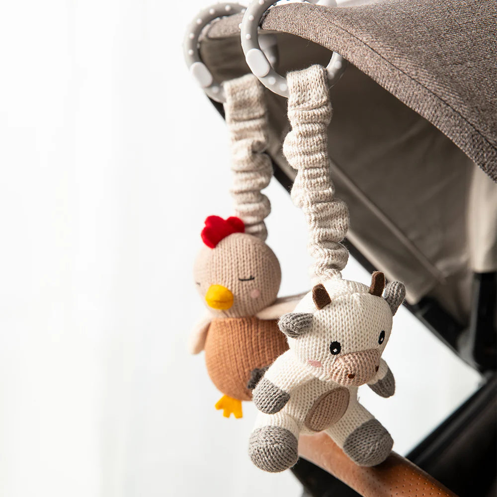 Stroller Toys 2 Pack - Cow and Chicken