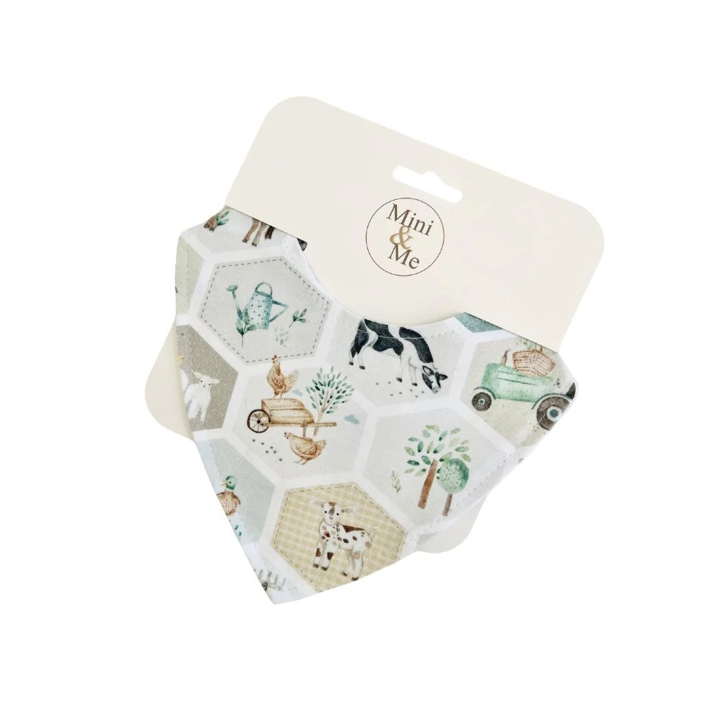 Mini and Me Waterproof Dribble Bib - Patchwork Farm
