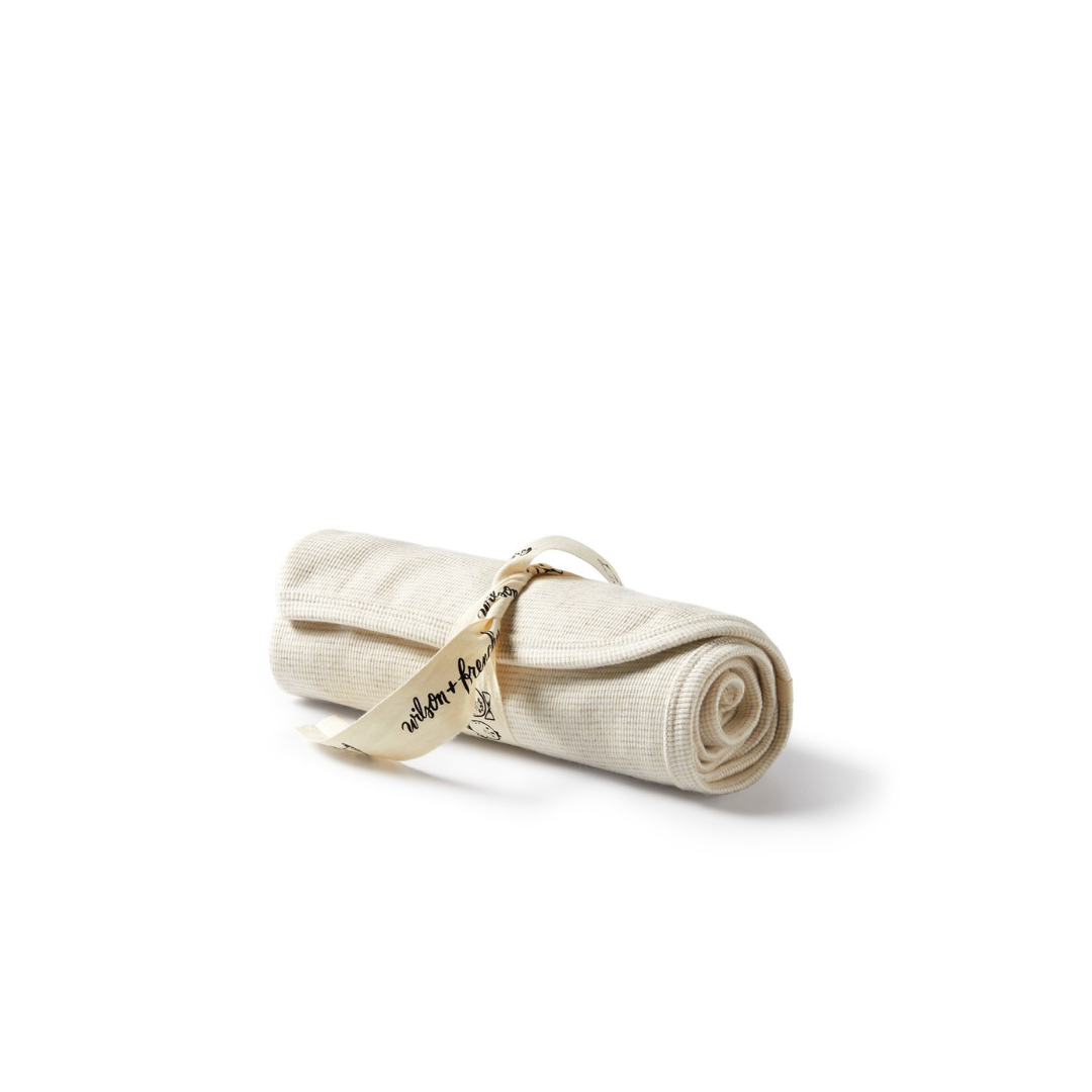 Wilson and Frenchy Organic Stripe Rib Bunny Rug - Oatmeal