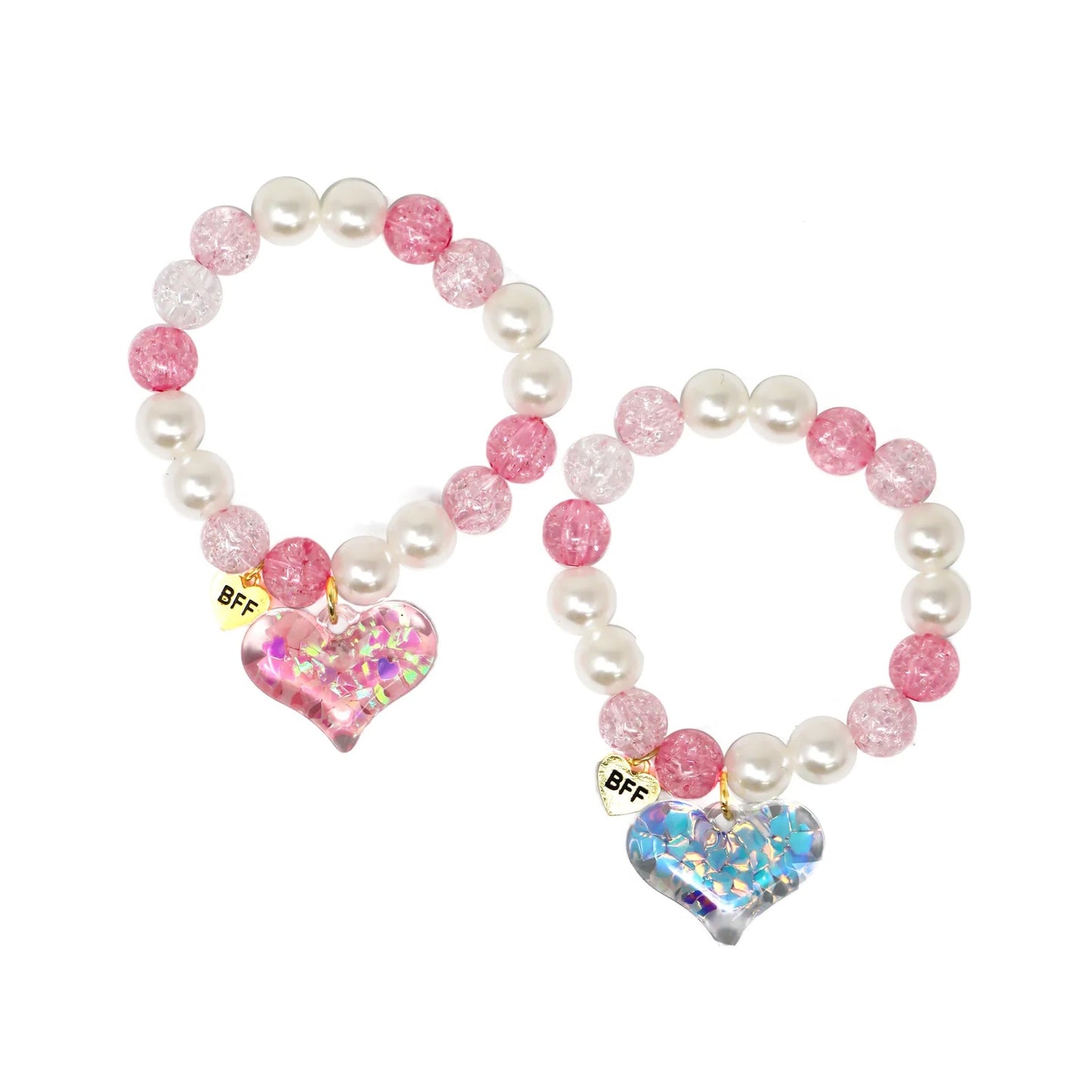 PINK POPPY BFF CONFETTI HEART BRACELET SET