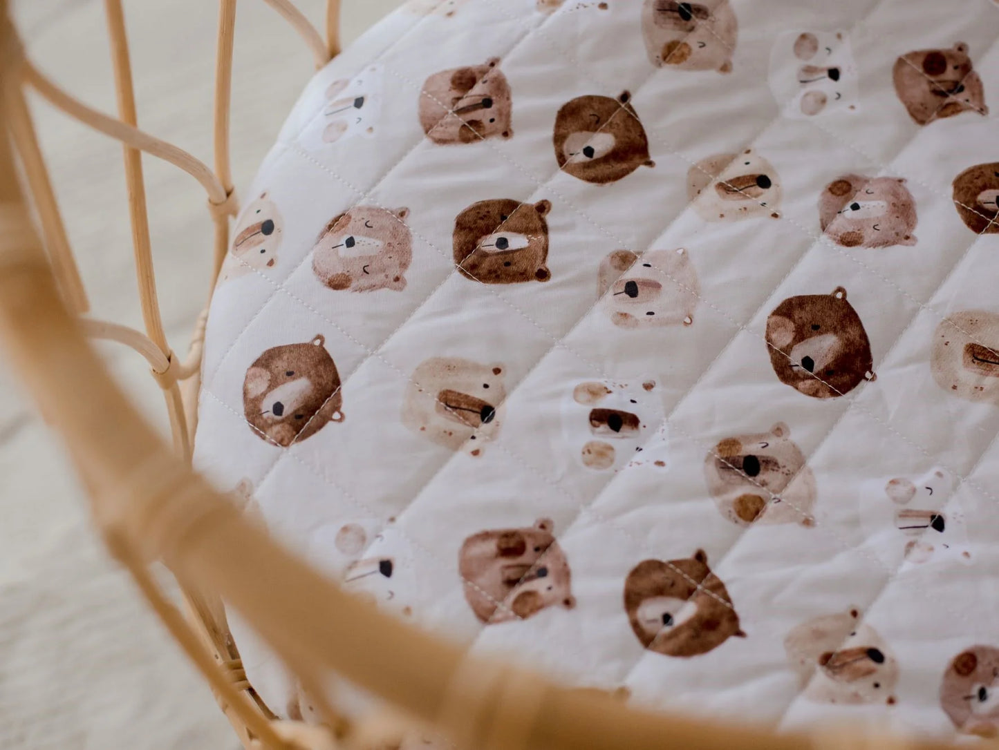 Bambella Waterproof Fitted Bassinet & Change Pad Cover - Bear In There