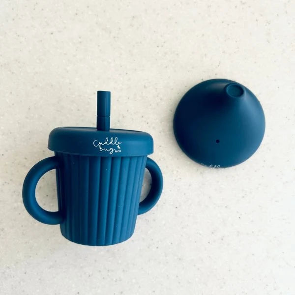CUDDLEBUG & CO | STAINLESS STEEL SIPPY CUP | BLUEBERRY