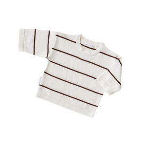 Ziggy Lou Long Sleeve Top - Cocoa Stripes