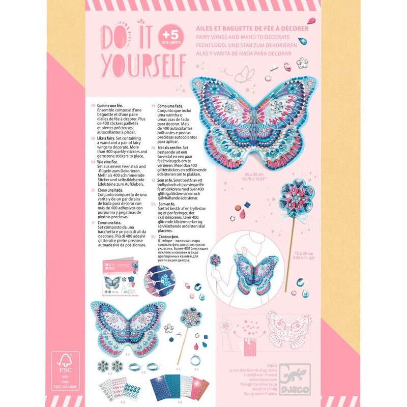 DJECO | DO IT YOURSELF | FAIRY WINGS AND WAND SET