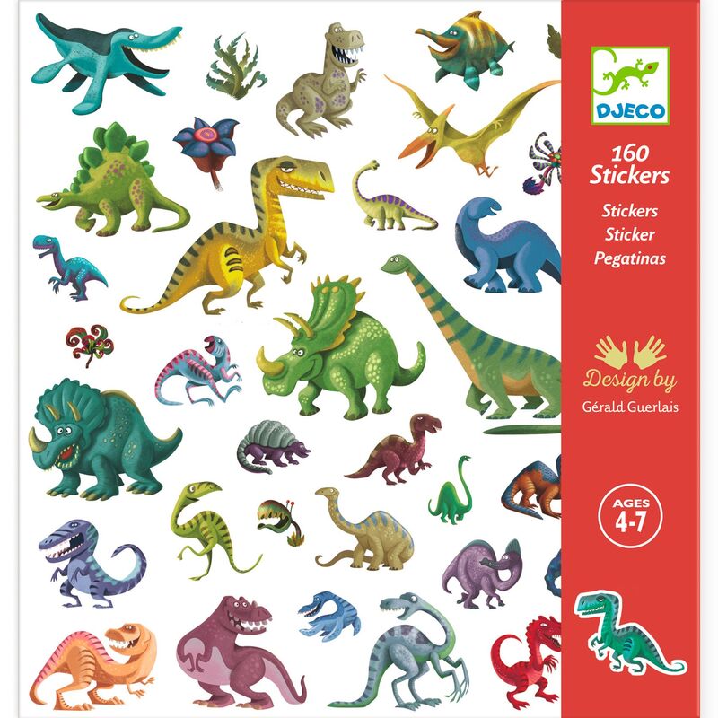 Djeco 160 Pce Stickers - Dinosaur
