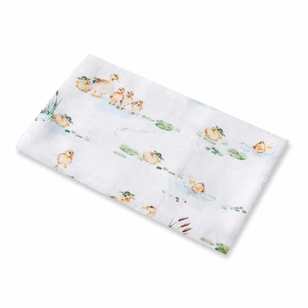 Snuggle Hunny Organic Cotton Muslin Wrap - Duck Pond