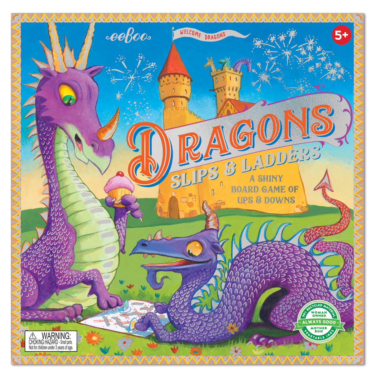 eeBoo Board Game - Dragons Slips and Ladders