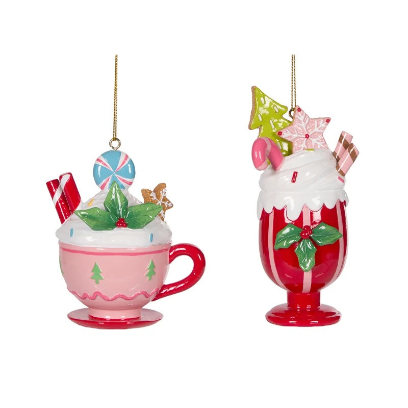 HOLLY AND IVY | HANGING DECORATION | 2 ASSORTED HOT COCOA MUGS