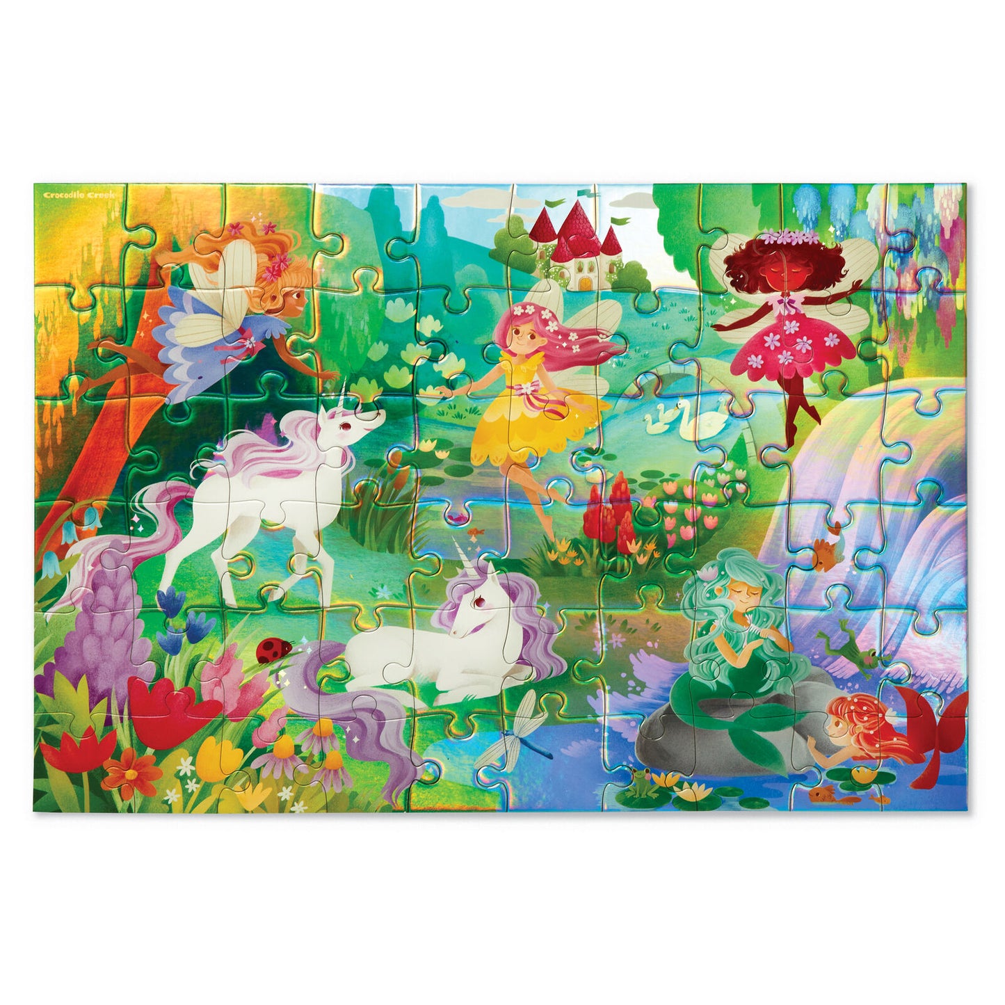 Crocodile Creek Foil Puzzle 60 Piece - Magical Friends