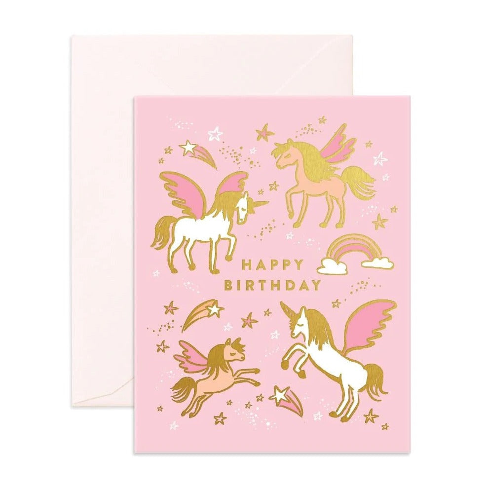 Fox and Fallow Card - Happy Birthday Unicorns