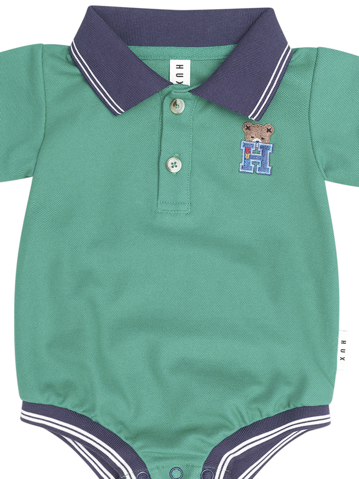 HUXBABY | COLLEGIATE PIQUE POLO ROMPER