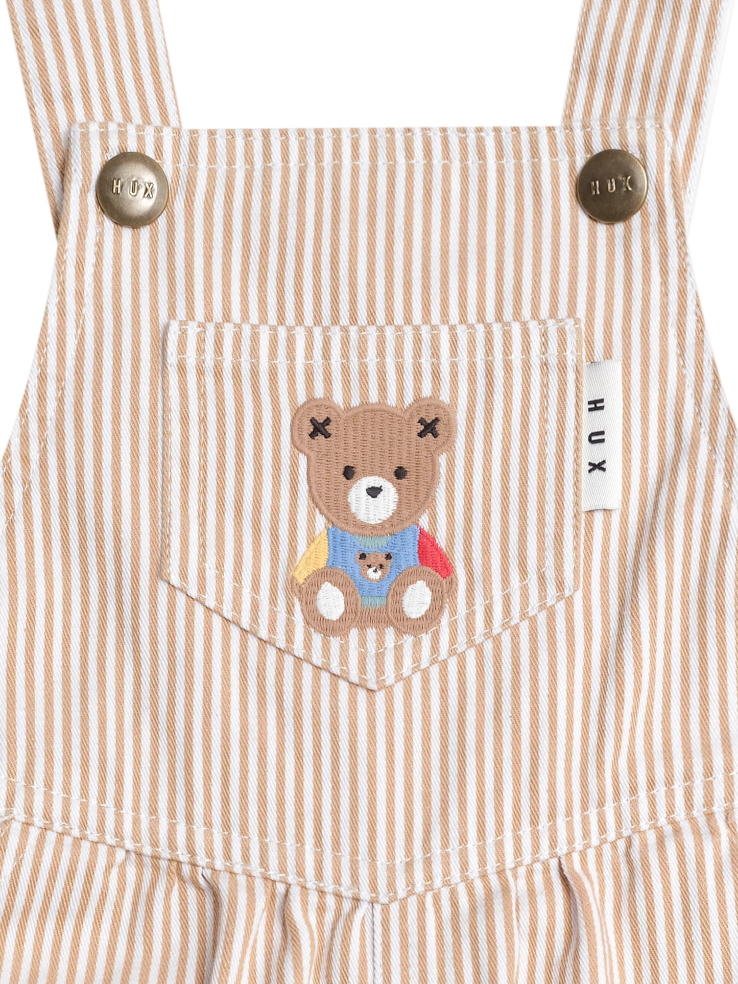 HUXBABY CLASSIC STRIPE SHORT OVERALLS