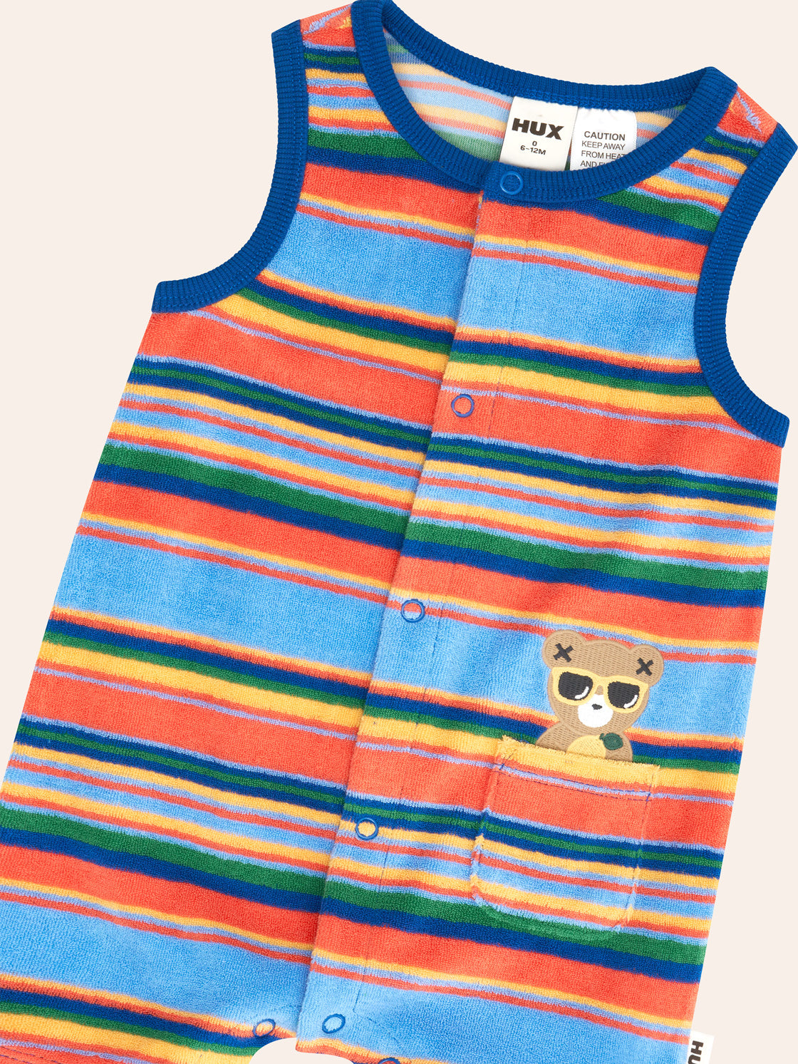 HUXBABY | TOWELLING ROMPER | SUNSET STRIPE