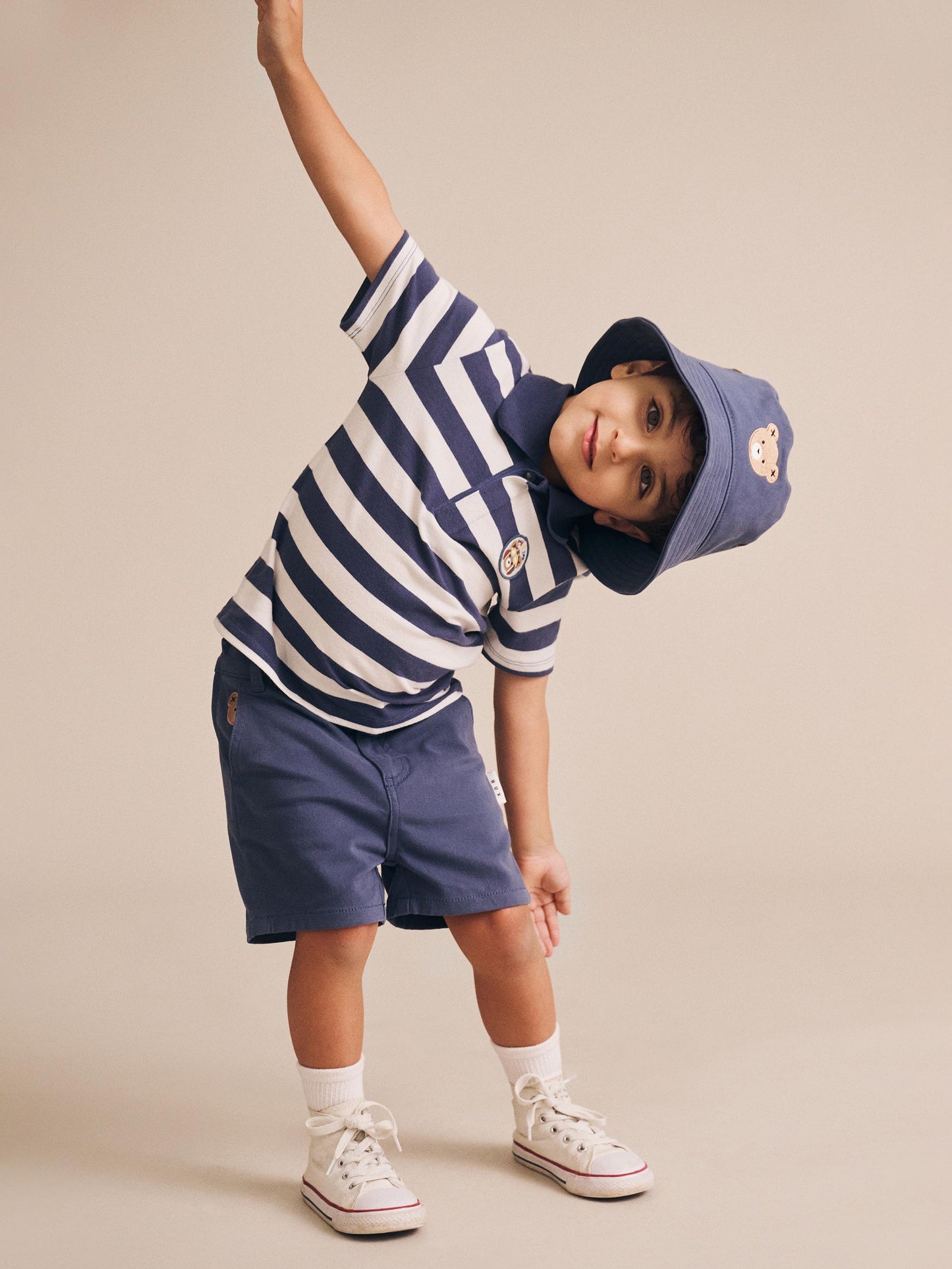 HUXBABY STRIPE POLO TEE