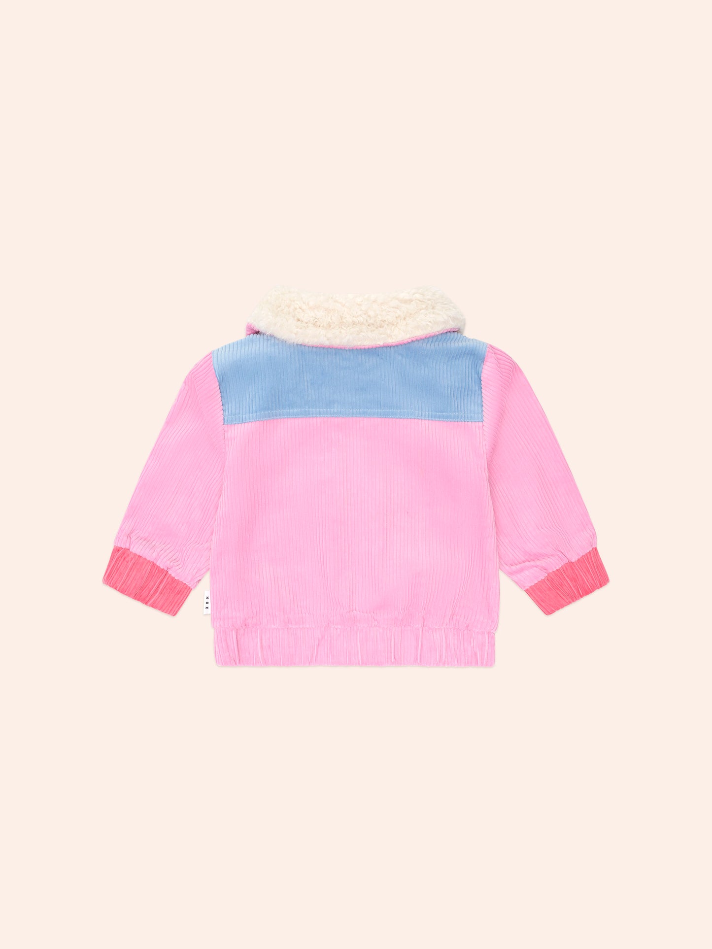 HUXBABY COLOUR BLOCK CORD JACKET | PINK