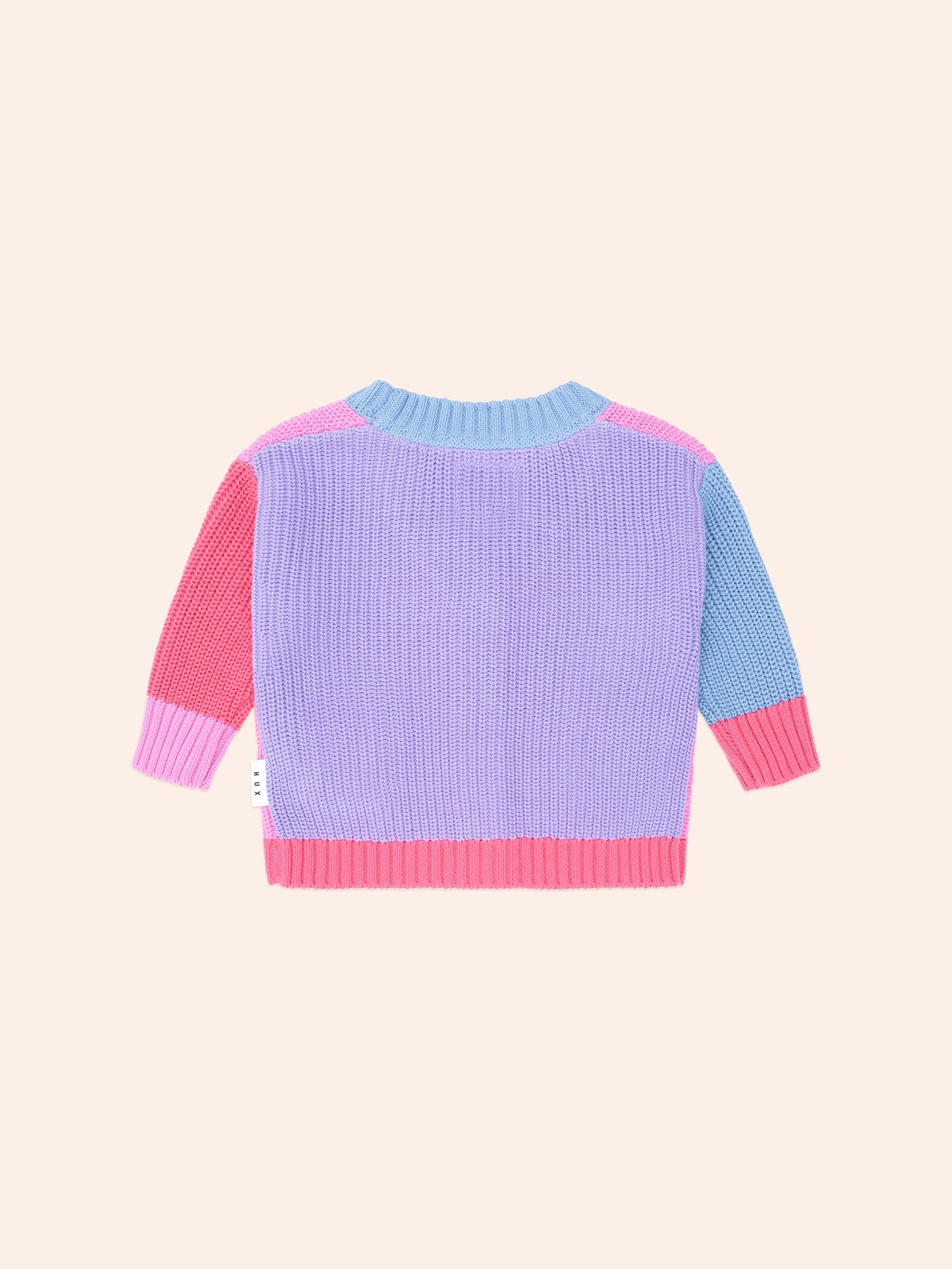 HUXBABY COLOUR BLOCK HUXETTE CARDIGAN | PINK