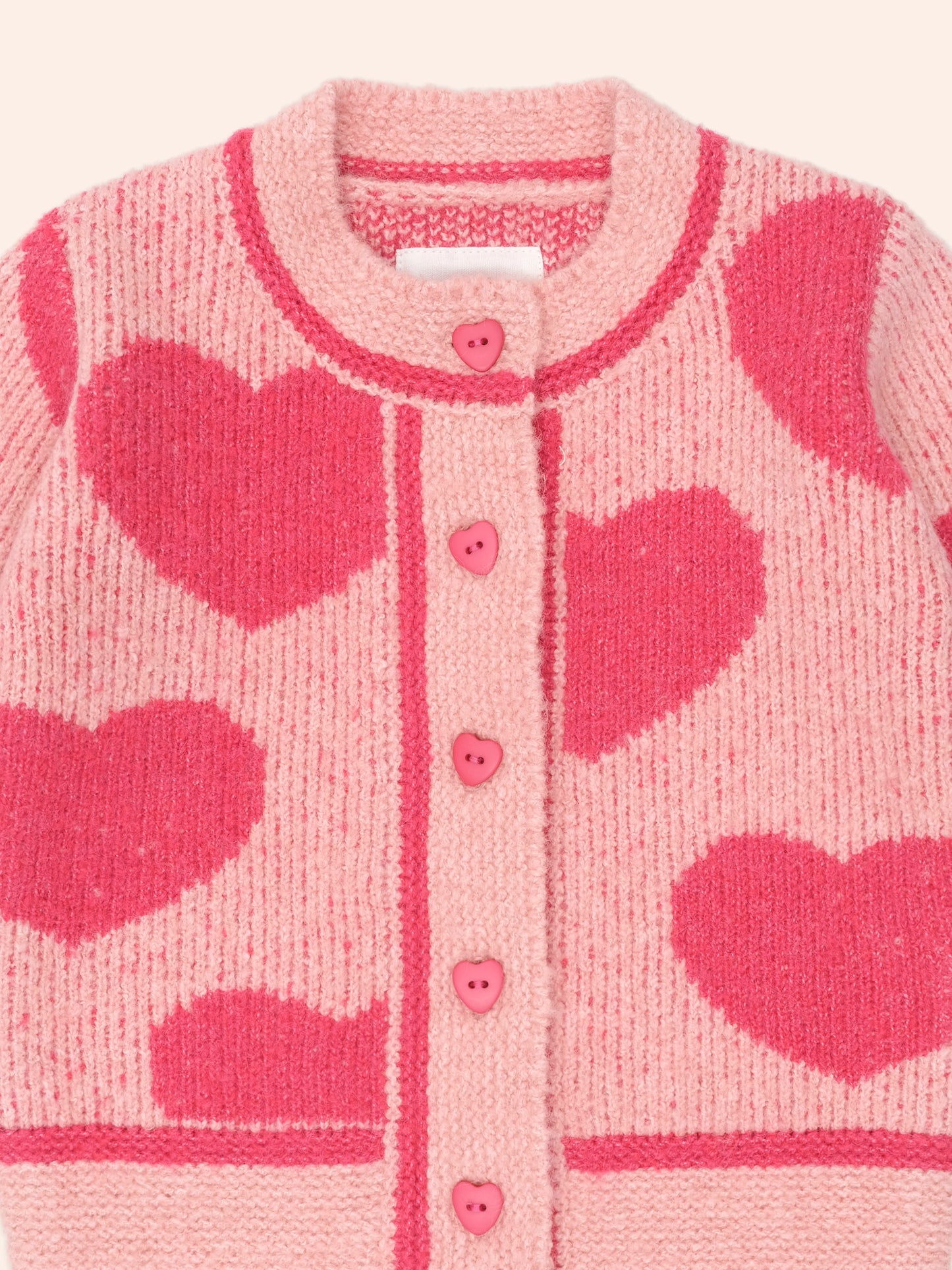 HUXBABY HEART TIPPED CARDIGAN