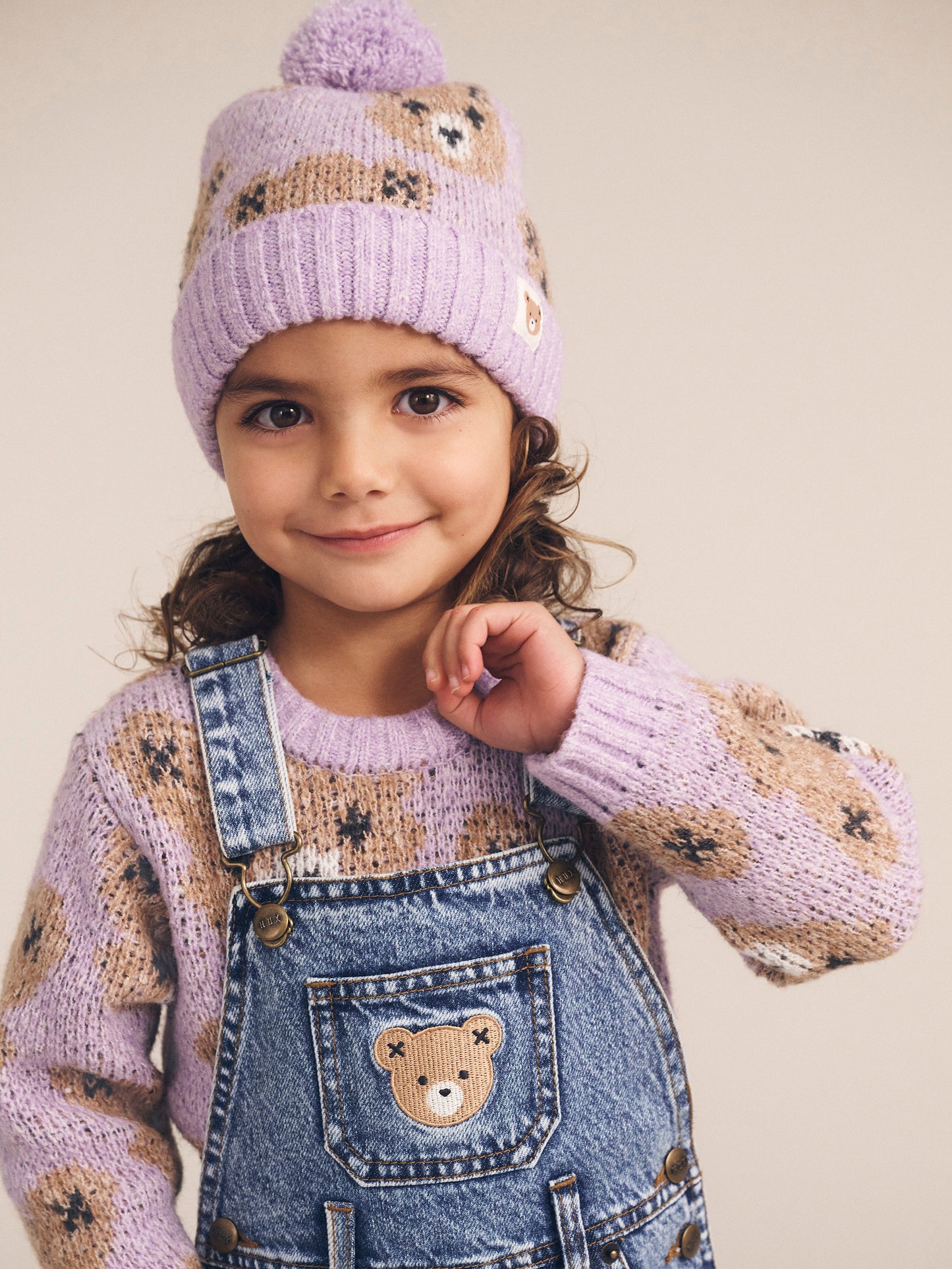HUXBABY ORCHID HUXBEAR KNIT BEANIE