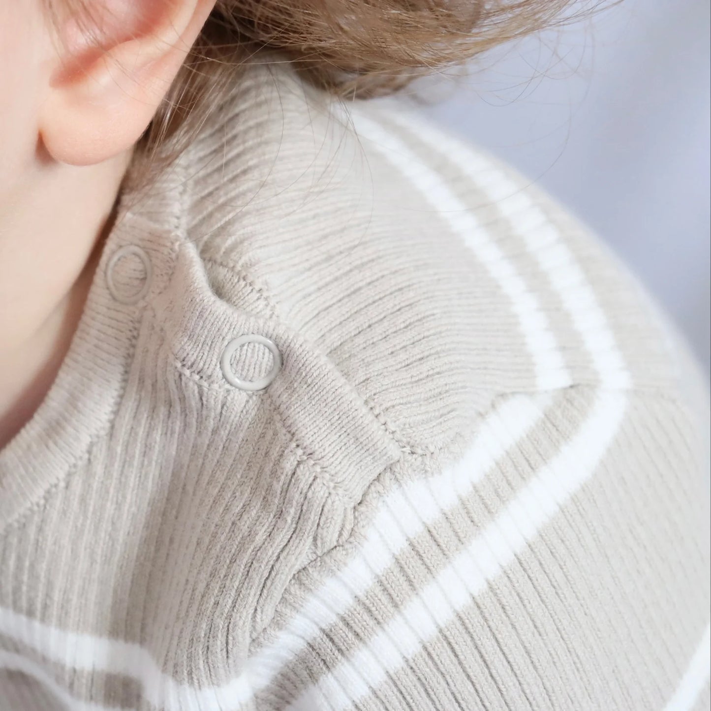 KOZY CLUB RIBBED KNIT SET | OAT STRIPE