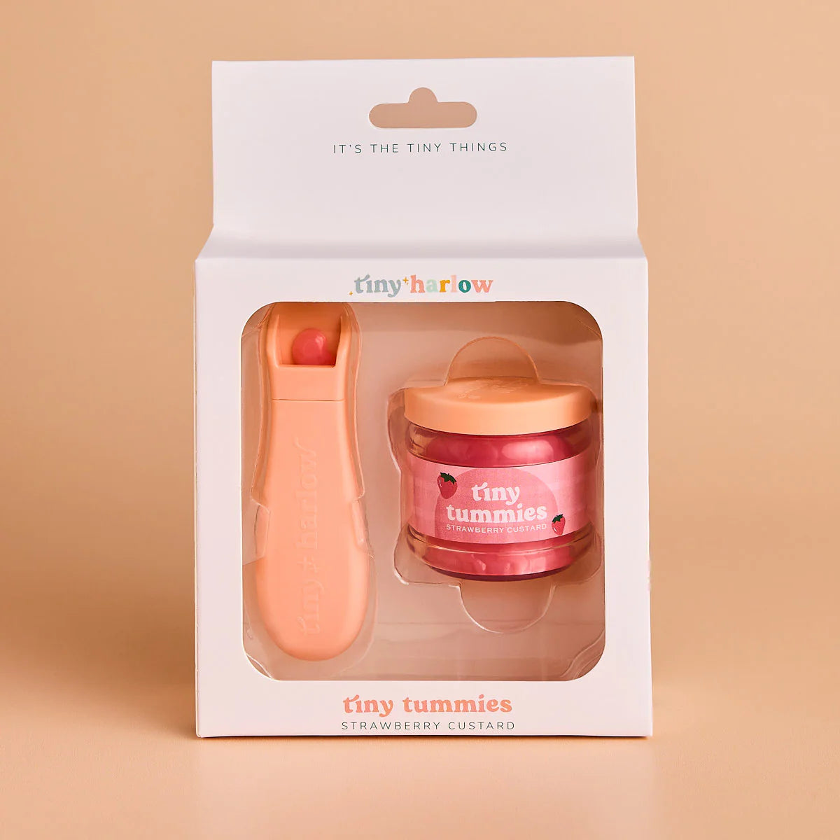 TINY HARLOW TINY TUMMIES DOLLS FOOD JAR | STRAWBERRY CUSTARD