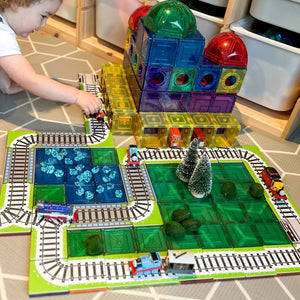 Learn and Grow Magnetic Tile Topper | Train Track 36 Piece