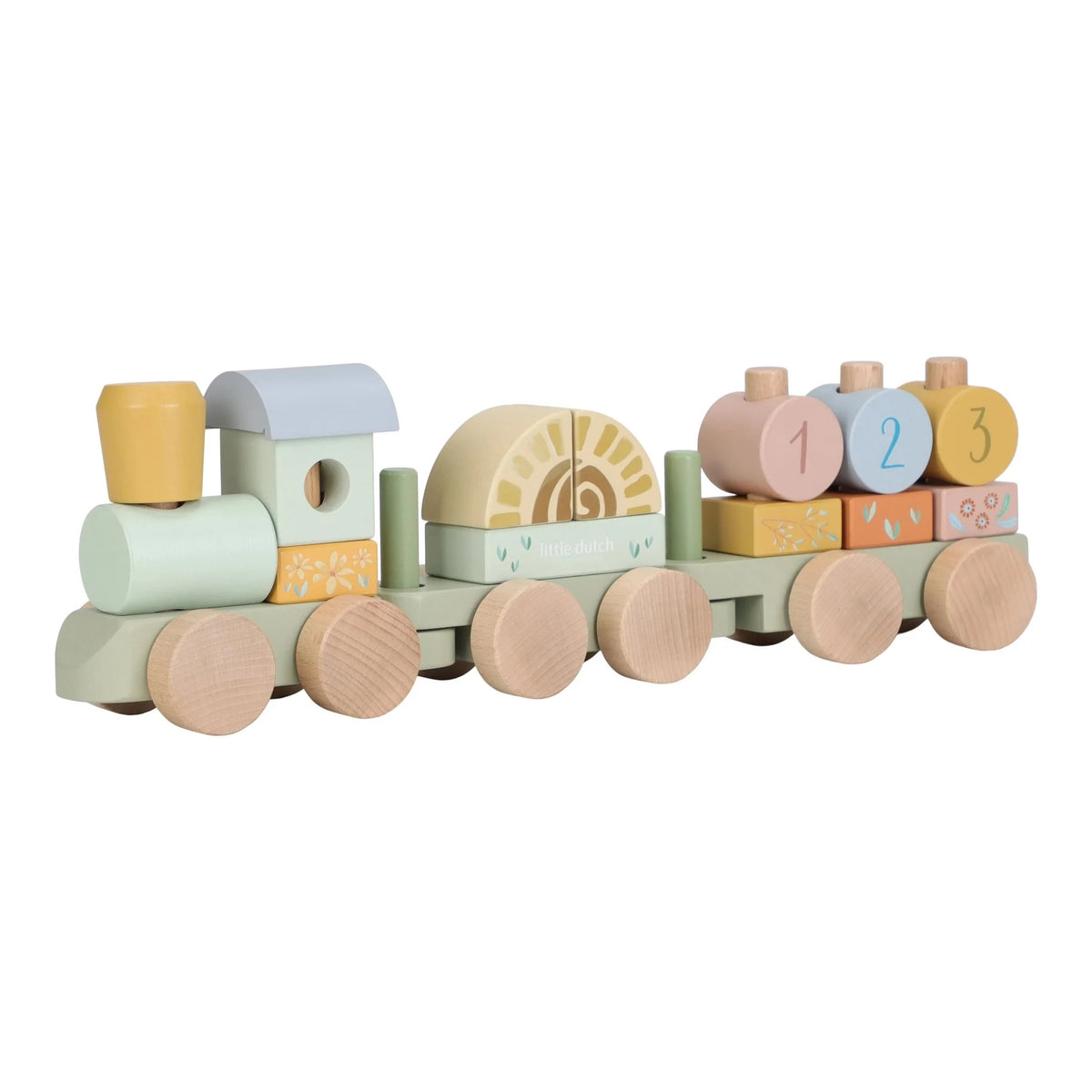 LITTLE DUTCH | WOODEN BLOCK TRAIN | SAFARI