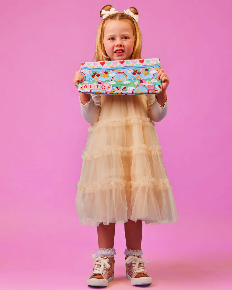 THE SOMEWHERE CO MINI ID PENCIL CASE | RAINBOW GARDEN