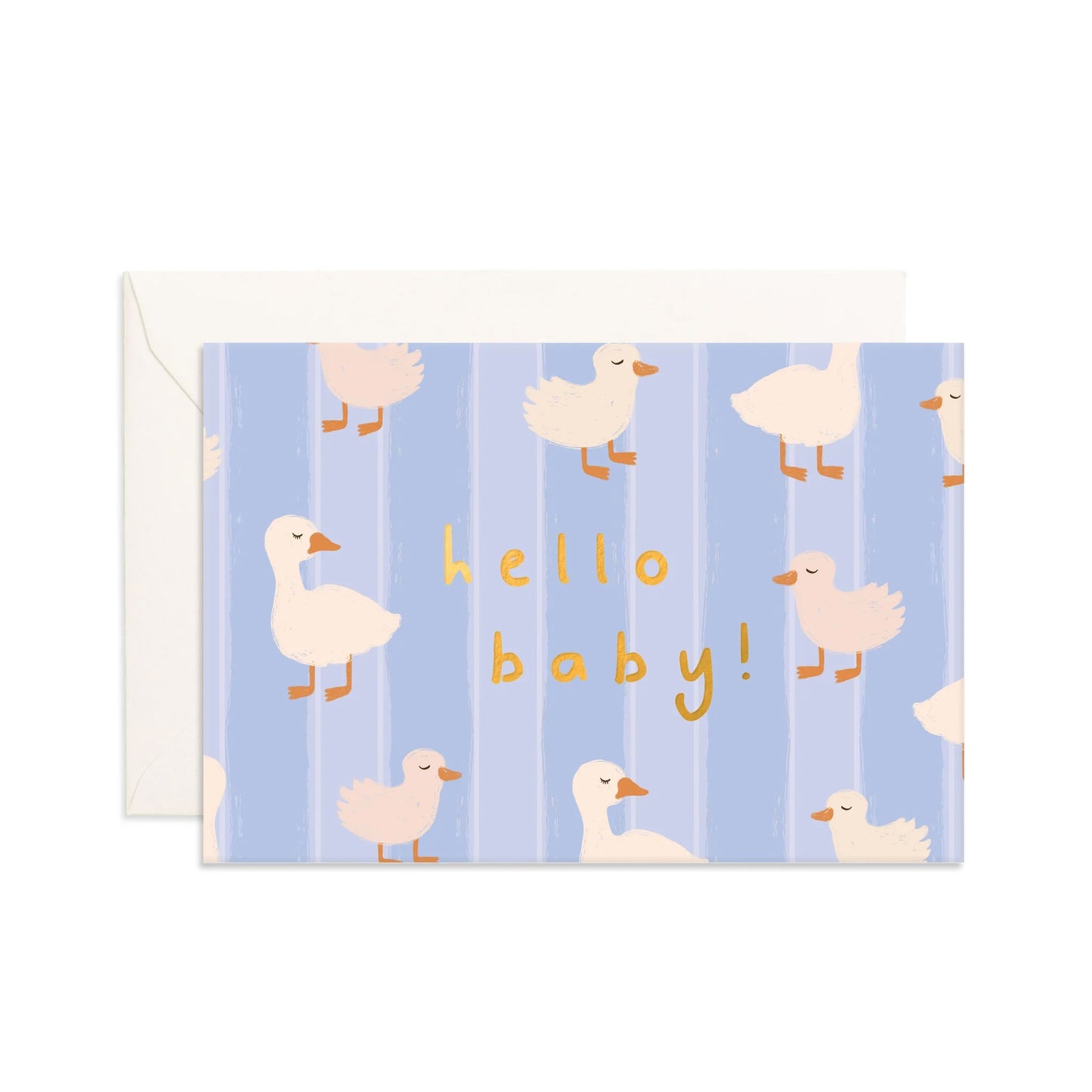 Fox and Fallow Mini Card - Hello Baby Ducks Blue
