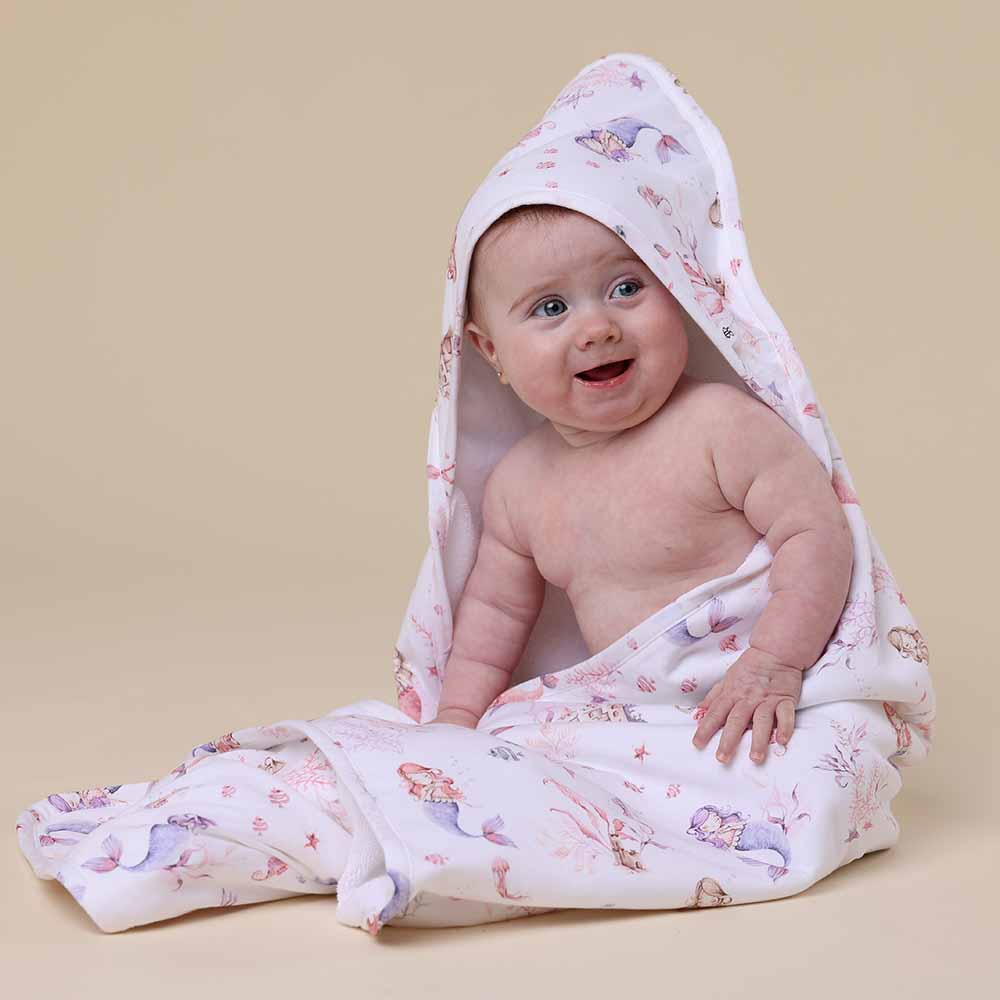 Snuggle Hunny Hooded Organic Cotton Towel - Mermaid