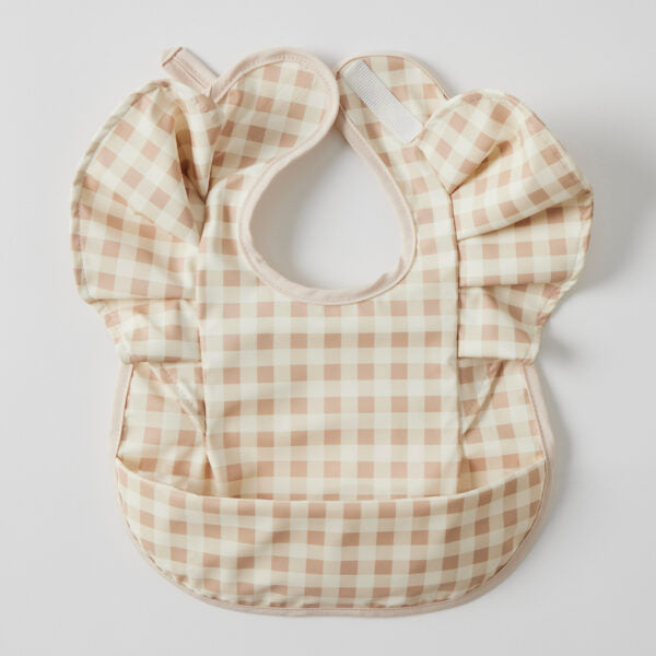 Nordic Kids Waterproof Frill Bib - Gingham Check