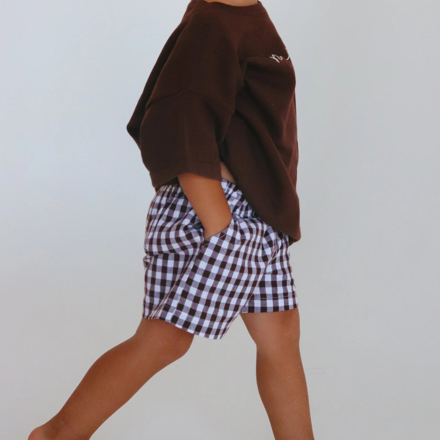 BLOSSOM AND PEAR SHORTS | COCOA GINGHAM
