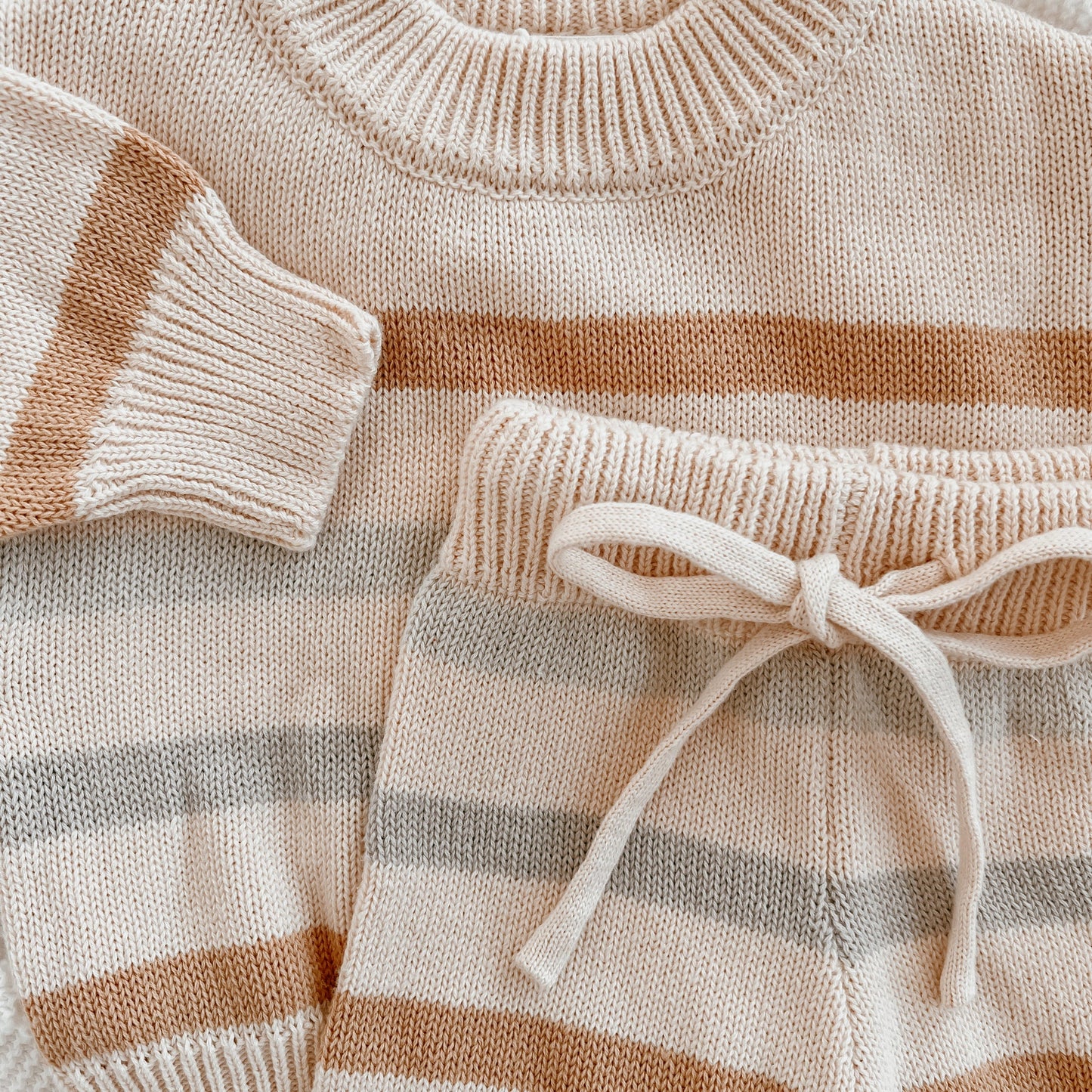 BLOSSOM AND PEAR KNIT SET | DUNE STRIPE