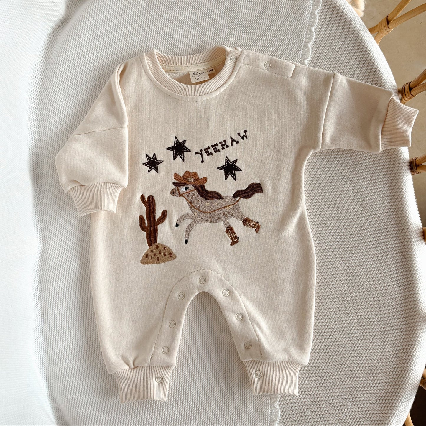 BLOSSOM AND PEAR FLEECY LOUNGE SUIT | YEEHAW SAND