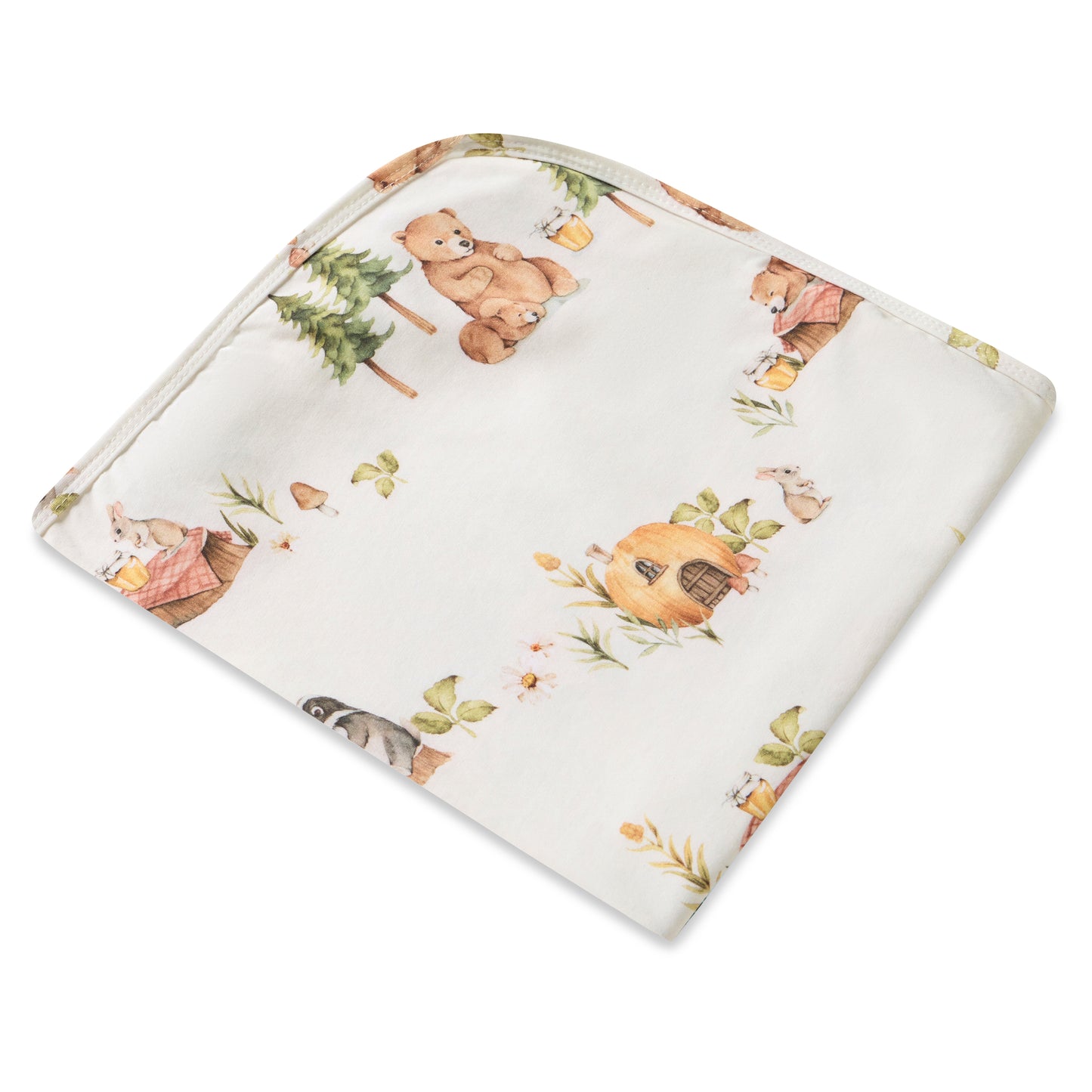 Snuggle Hunny Jersey Wrap and Beanie Set - Bears Picnic