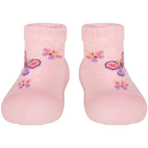 Toshi Rubber Soled Sock Shoes - Butterfly Bliss