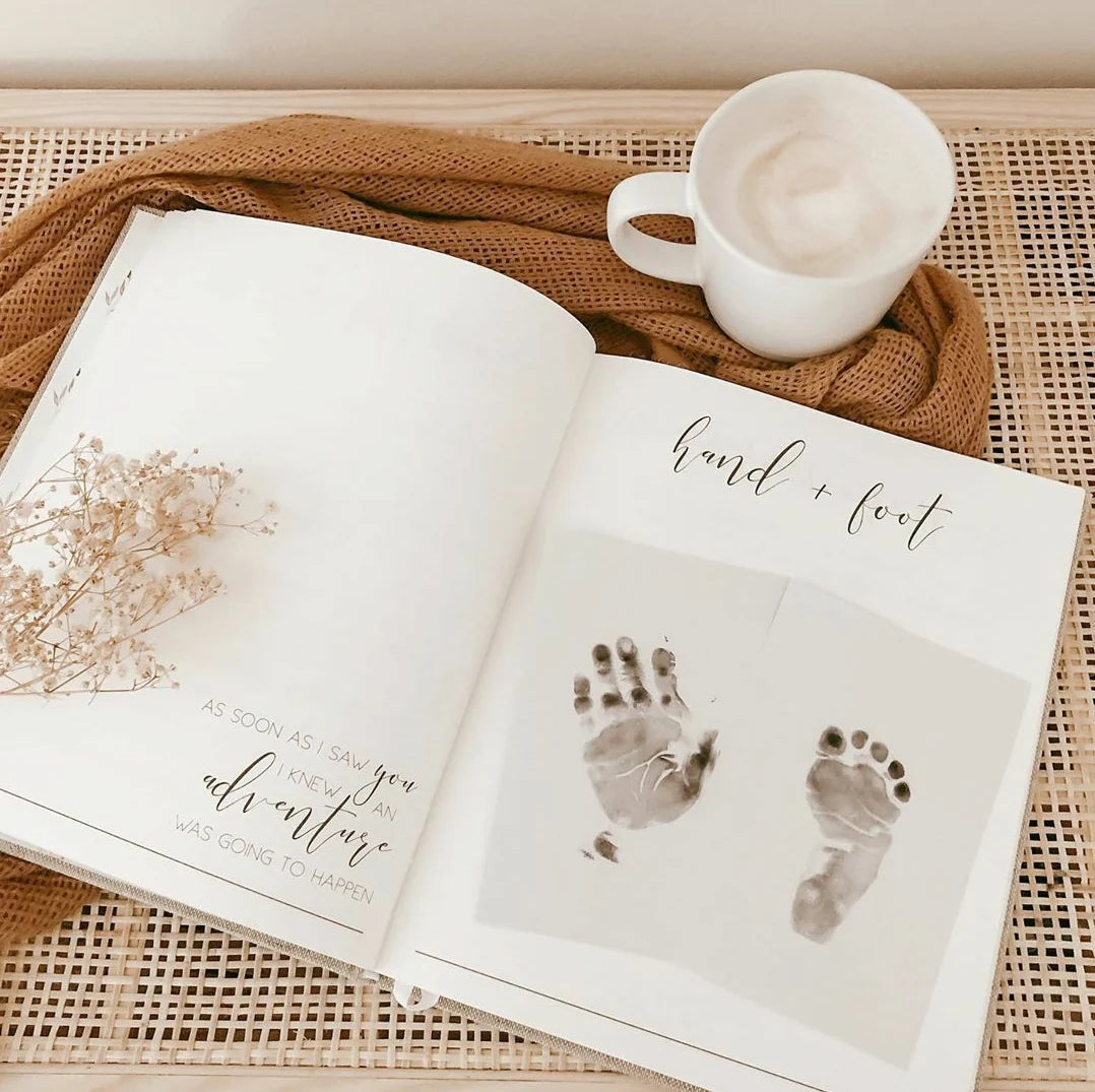 BLOSSOM AND PEAR BABY MEMORY BOOK | SAND LINEN