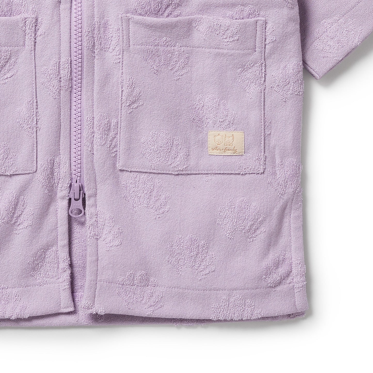 WILSON AND FRENCHY ZIP HOODED TOWEL | LAVENDER SHELLS