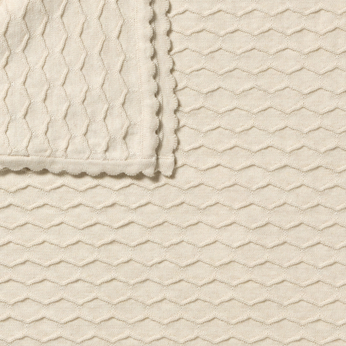WILSON AND FRENCHY CHEVRON KNIT BLANKET | MILK CLOUD