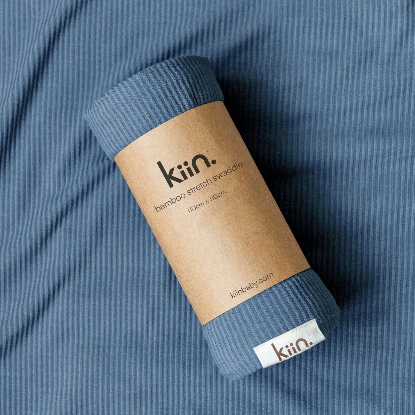KIIN BAMBOO STRETCH SWADDLE | BLUE SHADOW