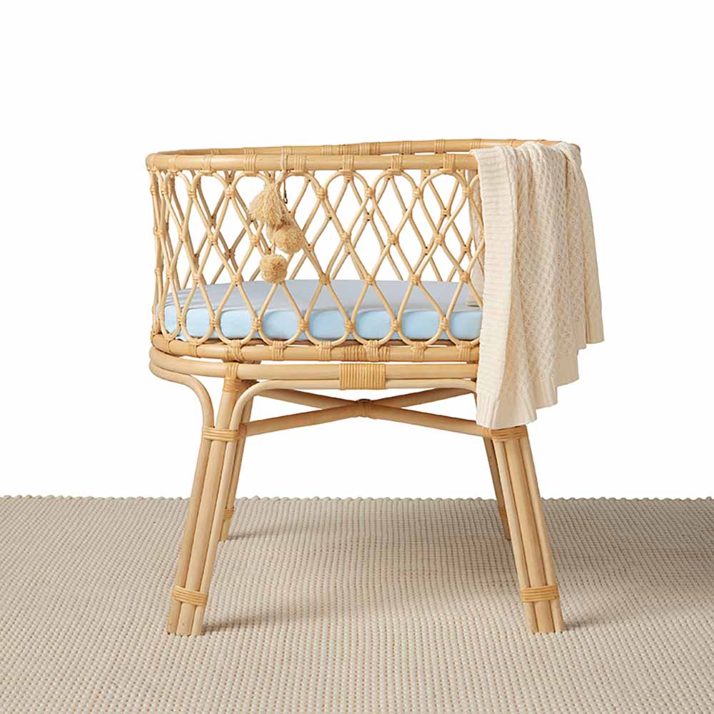 Snuggle Hunny Fitted Bassinet & Change Pad Cover - Baby Blue