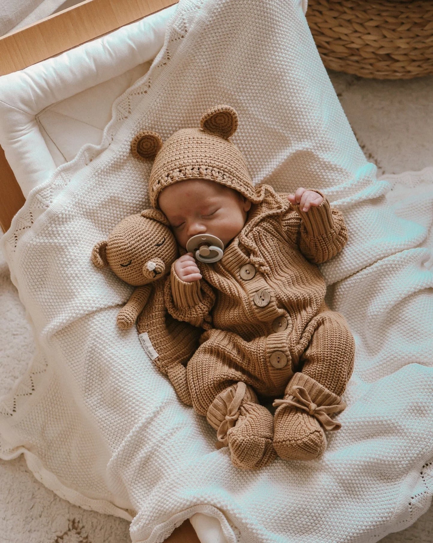 3 Little Crowns Knit Romper - Coco