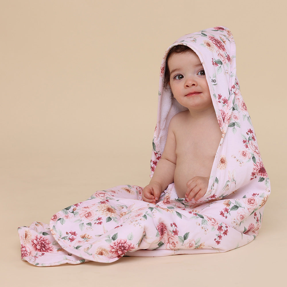Snuggle Hunny Hooded Organic Cotton Towel | Birds and Blooms