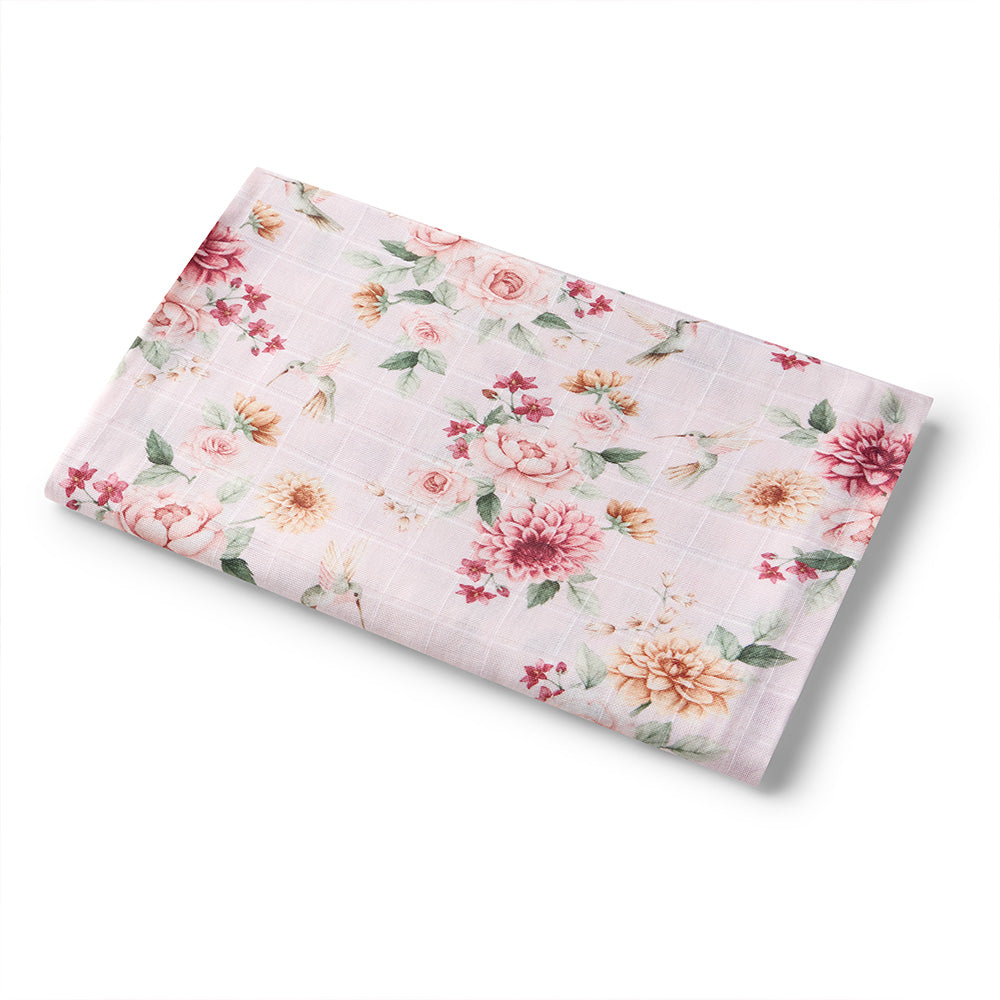 Snuggle Hunny Organic Cotton Muslin Wrap | Birds and Blooms
