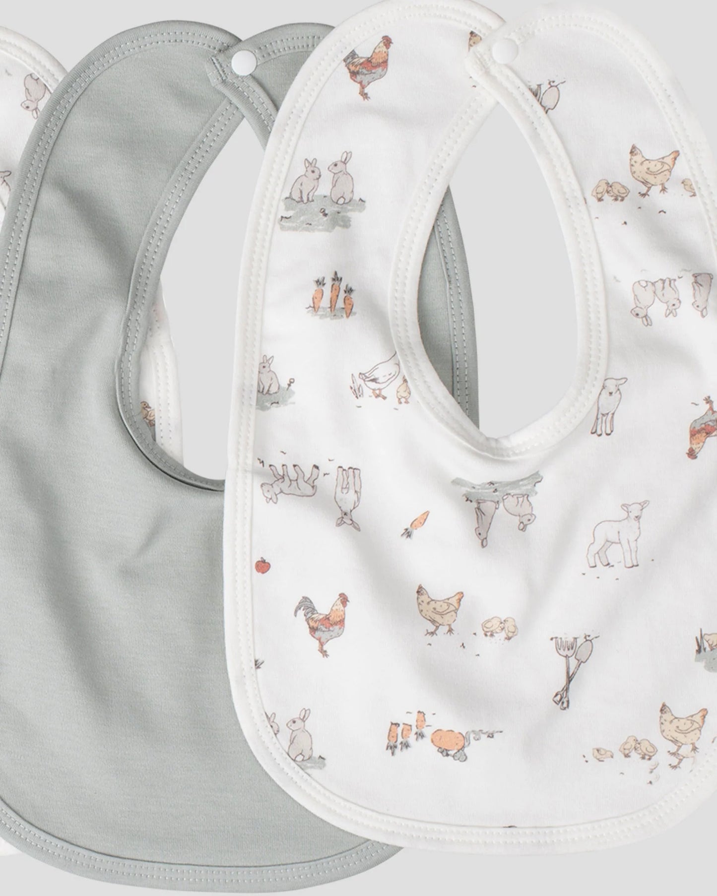 LITTLE LINEN BABY JERSEY BIB 5 PACK | FARMYARD LAMB