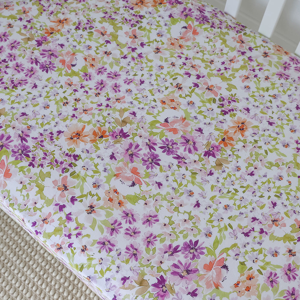 Snuggle Hunny Fitted Cot Sheet - Isla