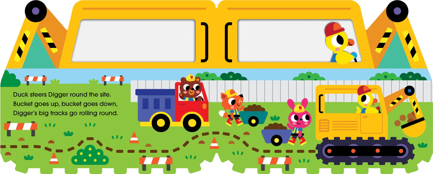 Kids Shaped Board Book - Diggers Busy Day