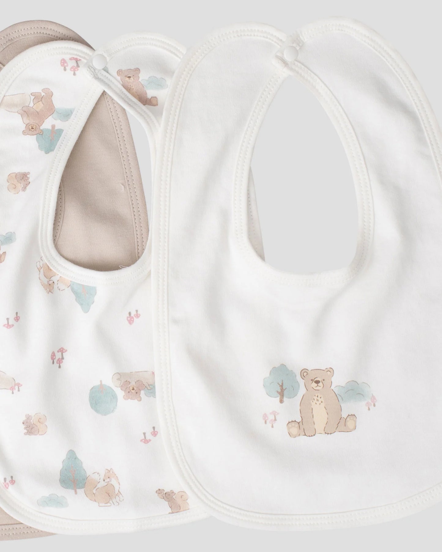 LITTLE LINEN BABY JERSEY BIB 5 PACK | BUSHLAND BEAR